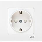 Viko Karre Beyaz Topraklı Priz Çocuk Korumalı + Çerçeve