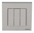 Netelsan Byobu Antrasit Üçlü Anahtar + Çerçeve 