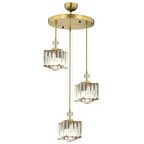 Brandy Eskitme 3 Lü Yuvarlak Sakıt Kristalli Taşlı Modern Tasarım Kristal Salon Avize