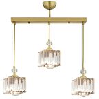 Brandy Eskitme 3 Lü Sıralı Sarkıt Kristalli Taşlı Modern Tasarım Kristal Salon Avize