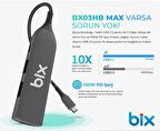 Bix BX03HB MAX Type-C to 4K HDMI Ethernet USB PD Dönüştürücü Adaptör