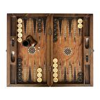 King El Yapımı Ahşap Tavla Seti Geniş