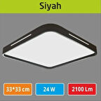 33×33 Led Panel Dekoratif Siyah Kapak 24w Sıva Üstü Şık Kaliteli Ürün