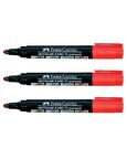 Faber-Castell Markör Permanent Jumbo Kırmızı Kalem 3'lü