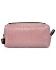 Yuga Makyaj Çantası Simli Açık Pembe