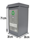 Geri Dönüşüm Kutusu - Sıfır Atık Kutusu Gri (METAL)