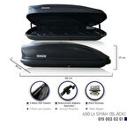 Niken Araç Üstü Port Bagaj Kapalı Tabut 3 Kilitli 450 Lt Siyah