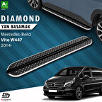 S-Dizayn Mercedes Vito W447 Uzun Şase Diamond Krom Yan Basamak 253 Cm 2014 Üzeri A+ Kalite