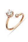 Zirkon Taşlı 925 Ayar Gümüş Rose Yüzük - Y012401