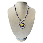 Uretti - Özlem 9422 4917 El Yapımı Ametist Doğal Taşlı Mandala Model Kolye