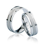 Beyaz Şeritli Altın Alyans 3404-2