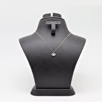 Nazarlıklı Baget Taşlı Minimal Kolye Gold