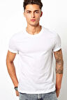 Baskısız Düz Sade Beyaz Erkek Örme Tshirt