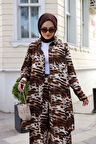 Kadın Tesettür 2'Li Leopar Takım Tunik & Pantolon