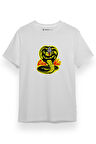 Cobra Kai Logo Beyaz Kısa kol Erkek Tshirt