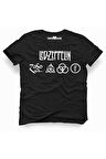 Tshirthane Led-zeppelin sembol siyah Tişört Erkek Tshirt