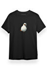 Penguen Siyah Kısa kol Erkek Tshirt