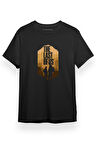The Last Of Us Ellie Joel Orange Amblem Siyah Kısa kol Erkek Tshirt