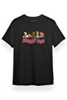 Scooby Doo Team Heads Logo Siyah Kısa kol Erkek Tshirt