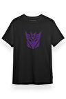 Transformers Decepticons Logo Siyah Kısa kol Erkek Tshirt