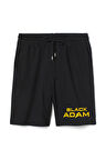 Black Adam Letter Logo Erkek Siyah Şort