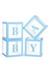 Kenarları Mavili Kutu Şeffaf Kutu Mavi Baby Yazılı Harf 25 Cm