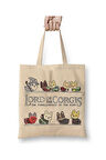 Lord Of The Rings Dogs Corgis Beyaz Bez Çanta Uzun Saplı Alışveriş Çantası Plaj Çantası
