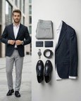 Beystil Erkek Açık Gri Slim Fit Keten Pantolon