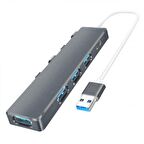 Coofbe 0.25CM 5Gbps Veri Aktarım 4 Portlu USB to USB Type C Dönüştürücü Çevirici Hub Tak Çalıştır 