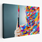 Sanatçı Kadın Dekoratif Kanvas Duvar Tablosu-3455