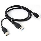 Usb 3.0 to mikro B harici hdd Y kablo harici harddisk kablosu 60cm