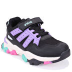 Vicco Teo 869F25K304 Siyah Mor Ortopedik Günlük Kız Çocuk Spor Ayakkabı