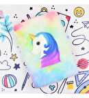 Renkli Gökkuşağı Unicorn Squishyli Peluş Defter