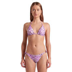 Water Print Kadın Pembe Yüzücü Bikini 007085601