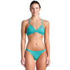 Team Swim Top Tie Back Solid Kadın Beyaz Yüzücü Bikini 004768890