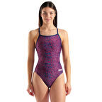 Snakeskin Swimsuit Lightdrop Back Kadın Lacivert Yüzücü Mayosu 010157417