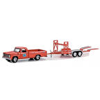 Nessiworld Greenlight 1/64 1967 Dodge D-100 with Tandem Car Trailer