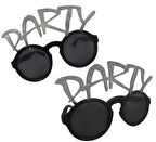 Nessiworld Gümüş Simli Party Yazılı Parti Gözlüğü Show 15x7 cm