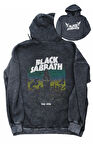 Unisex Black Sabbath Sırt Baskılı Kapüşonlu Yıkamalı Sweatshirt,Oversize Rock Band Baskılı Hoodie
