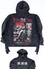 Oversize Dandadan Characters Sırt Baskılı Kapüşonlu Yıkamalı Sweatshirt, Unisex Anime Retro Hoodie