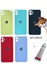 iPhone 11 Arka Batarya Pil Kapağı YEŞİL (B7000 15 ML Yapıştırıcı)