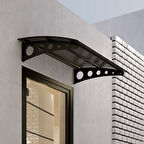 SundurmaX Pratik Metal Sundurma (150X100) Oval Serisi Kapı ve Pencere Üstü Sundurma Koruma Gölgelik Kar Yağmur Kanopi (Siyah - Füme)