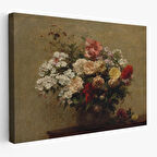 Vazodaki Renkli Çiçekler Duvar Tablosu-3493