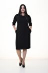 Siyah Cepli Esnek Elbise 34E-1381