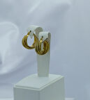 Yeni Sezon Paslanmaz Çelik Altın Kaplama 3'lü Halka Küpe