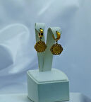 Yeni Sezon Paslanmaz Çelik Çeyrekli Taş'lı Altın Kaplama Küpe