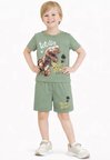 Erkek Çocuk Şortlu Yazlık Pijama Takımı Dinazor Temalı NBK-7241