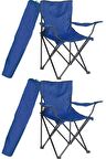 Msyeer Çantalı Kamp Sandalyesi Plaj Piknik Koltuk Lacivert 2 Adet