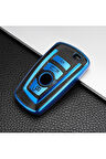 Bmw F10 F20 F30 F32 F22 X5 X3 X1 Anahtar Kılıfı Lüx Mavi Renk