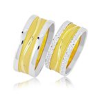 Sarı Beyaz Altın Alyans 3502-3